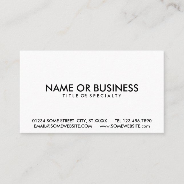 Tarjeta De Visita negro simple y blanco (Anverso)