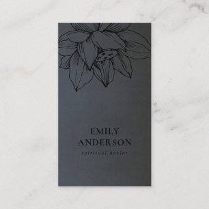 TARJETA DE VISITA NEGRO SOBRE LOTO NEGRO SIMPLE SALUD ESPIRITUAL REI
