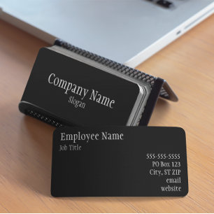 Tarjeta De Visita Negro Sólido