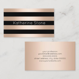 Tarjeta De Visita Negro subió polluelo moderno elegante del oro