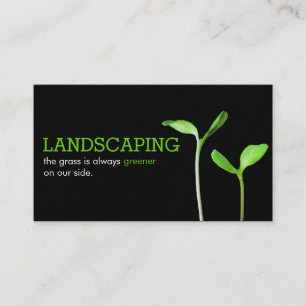Tarjeta De Visita Negro verde de los brotes del césped de Lawncare