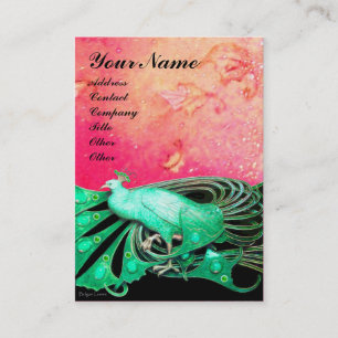 Tarjeta De Visita Negro verde PEACOCK