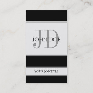 Tarjeta De Visita Negro vertical de YourJobTitle