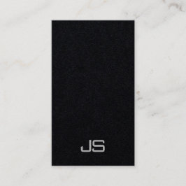 Tarjeta De Visita Negro vertical monogramado profesional