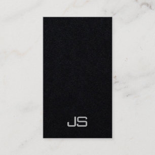 Tarjeta De Visita Negro vertical monogramado profesional