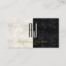 Tarjeta De Visita Negro y blanco minimalista moderno