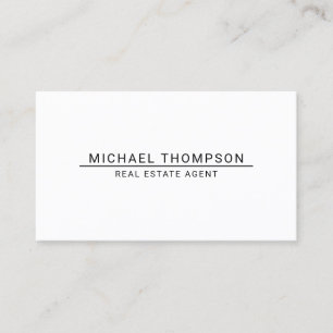 Tarjeta De Visita Negro y blanco Minimalista moderno