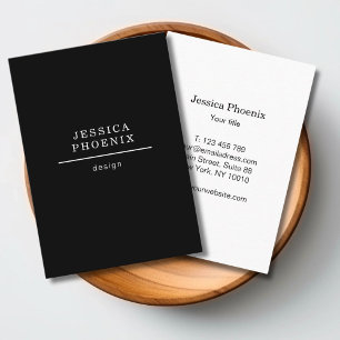 Tarjeta De Visita Negro y blanco moderado moderno - negrita limpia