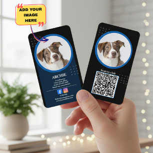 Tarjeta De Visita Negro y Blanco: Perro Foto Redes Sociales Negocio
