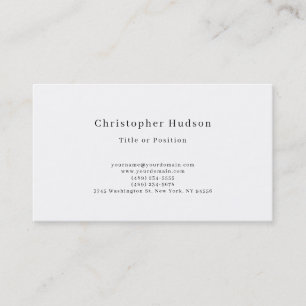 Tarjeta De Visita Negro y Blanco Simple Plano Minimalista