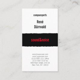 Tarjeta De Visita Negro y blanco y rojo