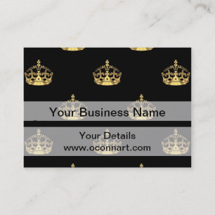 Tarjeta De Visita Negro y modelo de la corona del oro