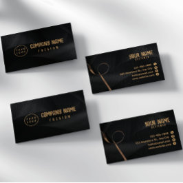 Tarjeta De Visita Negro Y Oro Elegante