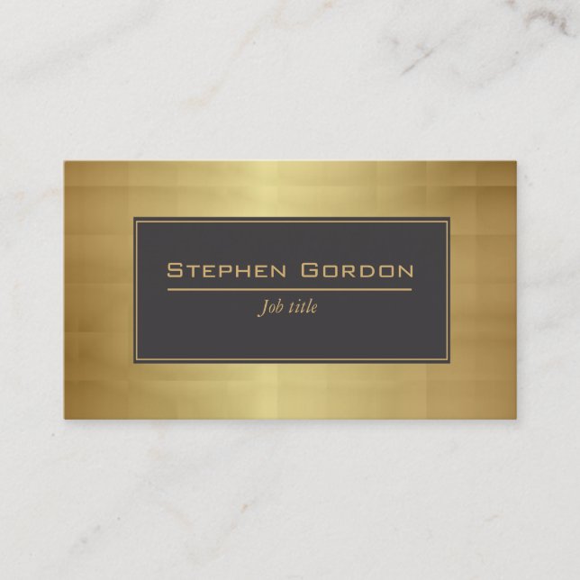 Tarjeta De Visita Negro y oro elegantes (Anverso)