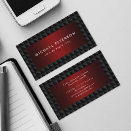 Tarjeta De Visita Negro y rojo clásicos