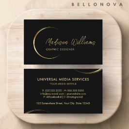 Tarjeta De Visita Negros de personalizable y profesionales de oro