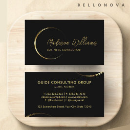 Tarjeta De Visita Negros de personalizable y profesionales de oro