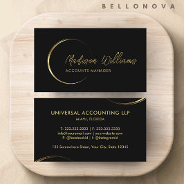 Tarjeta De Visita Negros de personalizable y profesionales de oro