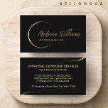 Tarjeta De Visita Negros de personalizable y profesionales de oro<br><div class="desc">Tarjetas de visita personalizado: Únicas, profesionales y adaptadas a su marca: impresiona de forma duradera con las tarjetas de visita personalizado que reflejan su estilo y profesionalidad. Ya sea un empresario experimentado, un autónomo creativo o un profesional corporativo, nuestras tarjetas de visita personalizadas se diseñan para mejorar su identidad de...</div>