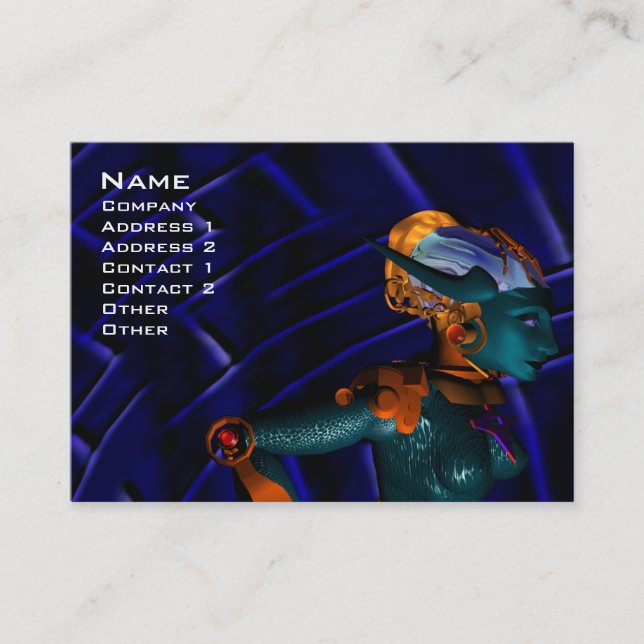 Tarjeta De Visita NEMES / cibernetica, ingeniero mecánico, azul (Anverso)