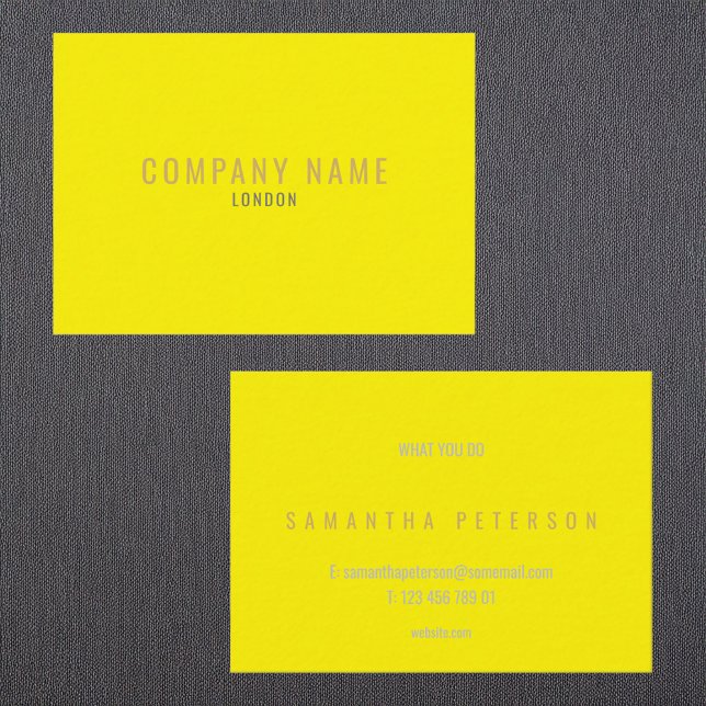 Tarjeta De Visita Neón amarillo brillante y oro (Bright yellow neon and gold business card.)