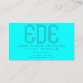 Tarjeta De Visita Neon Cyan Minimal