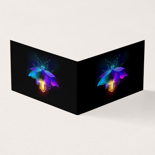 Tarjeta De Visita Neon Firefly en negro (Exterior)