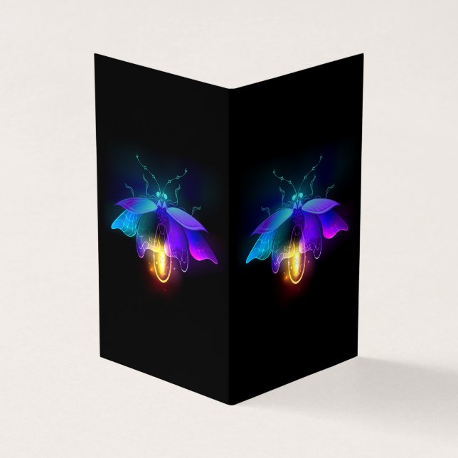 Tarjeta De Visita Neon Firefly en negro (Exterior)