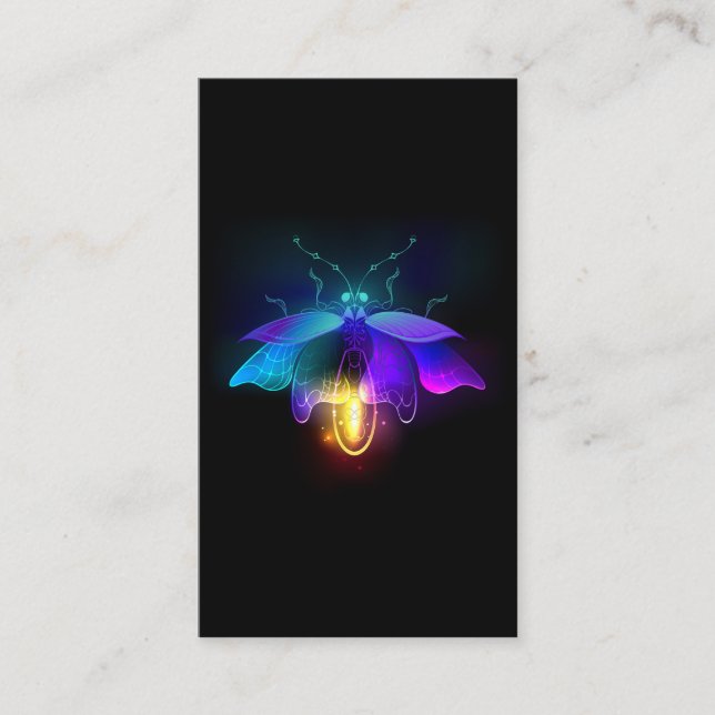 Tarjeta De Visita Neon Firefly en negro (Anverso)