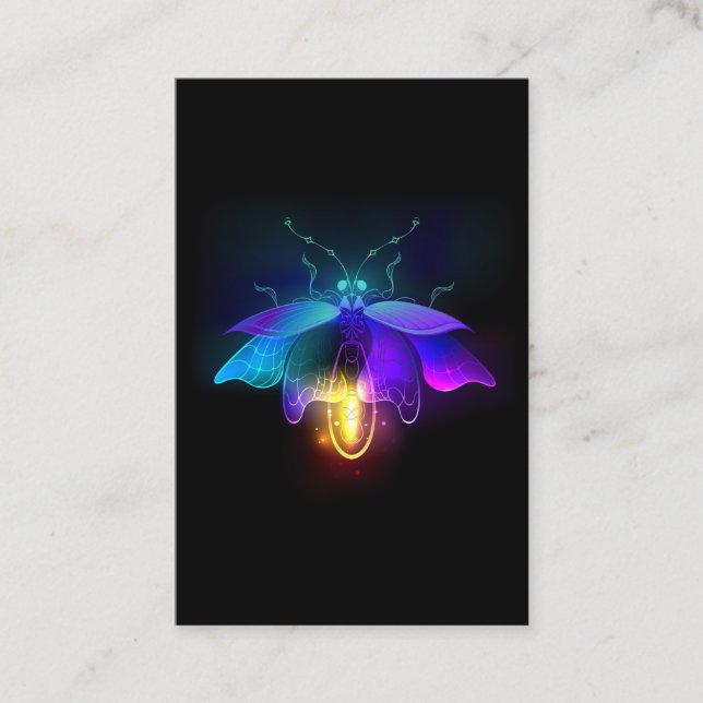 Tarjeta De Visita Neon Firefly en negro (Anverso)