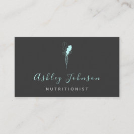 Tarjeta De Visita Neon Fresco Orgánico Vegetable Nutricionista elega