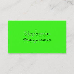 Tarjeta De Visita Neon Green Bright Colorful Makeup Artista Salon Sp
