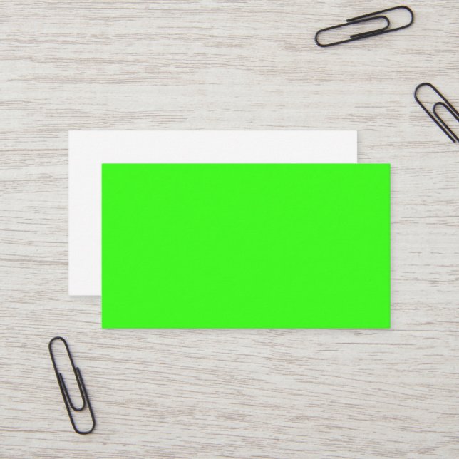 Tarjeta De Visita Neon Green Custom Business Card (Anverso/Reverso In Situ)