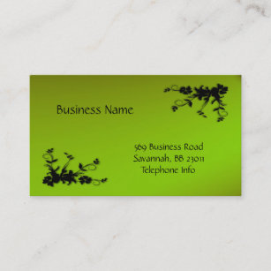 Tarjeta De Visita Neon Green y Black Elegant Business Card