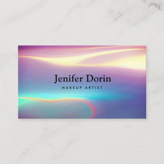 Tarjeta De Visita Neon Holographic Texturas modernas Código QR (Anverso)