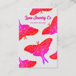 Tarjeta De Visita Neon Mystical Luna Moth Business Card