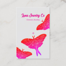 Tarjeta De Visita Neon Mystical Luna Moth Jewelry Pin Business Card 