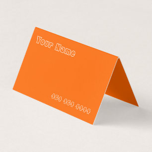 Tarjeta De Visita neon naranja - agregar código QR
