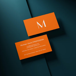 Tarjeta De Visita neon orange - add monogram business card