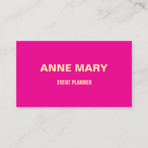 Tarjeta De Visita Neon Pink Beige Modern Professional Event Manager
