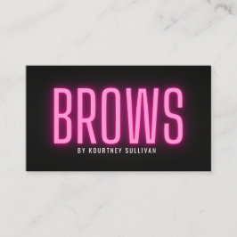 Tarjeta De Visita Neon Pink Black Brow Technician Beauty