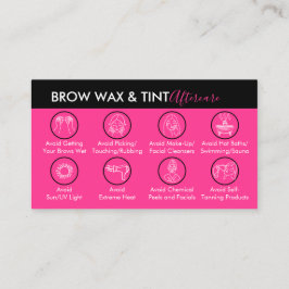 Tarjeta De Visita Neon Pink Eye Brow Wax Tint Aftercare