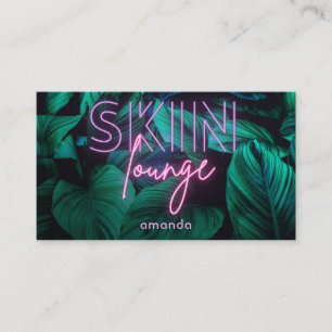 Tarjeta De Visita Neon Pink Skin Lounge Código QR
