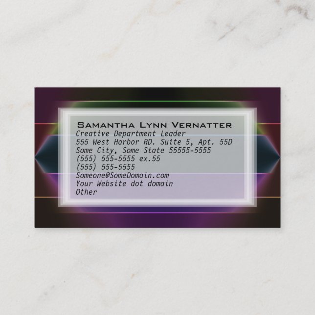 Tarjeta De Visita Neon Rainbow Stripes (Anverso)