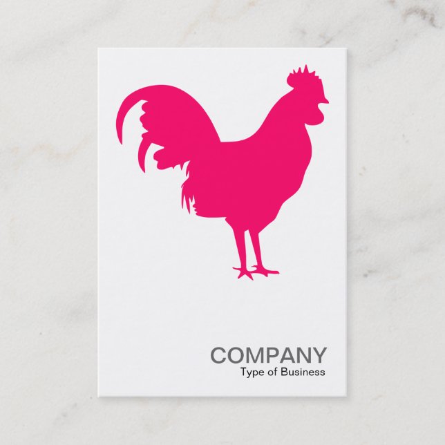 Tarjeta De Visita Neon Red Cockerel - Blanco (Anverso)