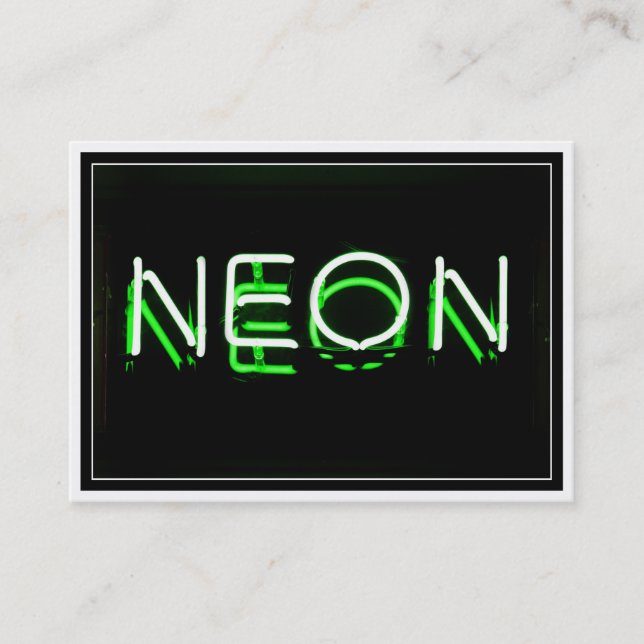 Tarjeta De Visita NEON - Rótulo del neón verde (Anverso)