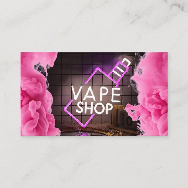 Tarjeta De Visita Neon Smoke Shop Business Card (Anverso)