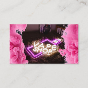 Tarjeta De Visita Neon Smoke Shop Business Card