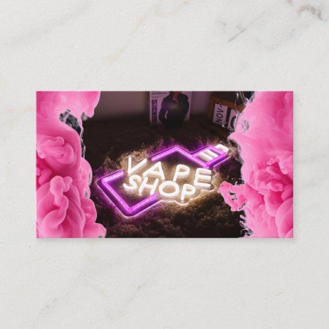 Tarjeta De Visita Neon Smoke Shop Business Card (Anverso)