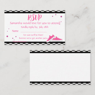 Tarjeta De Visita Neon Sneaker Cumpleaños RSVP, Cualquier Edad,